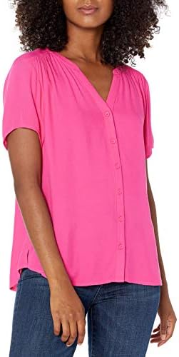 Amazon Essentials Women's Short-Sleeve Woven Blouse