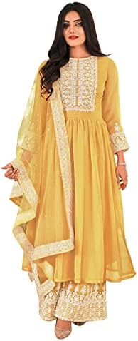 STELLACOUTURE Indian newest arrival ready to wear palazzo salwar kameez for women with net dupatta (2307-O)