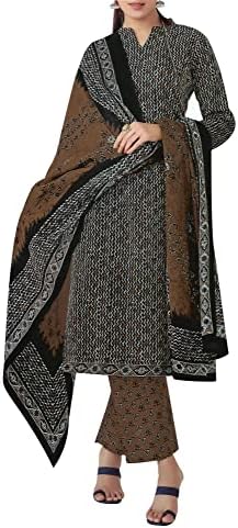 ladyline 100% Cotton Ethnic Printed Salwar Kameez for Women Casual Indian Wear