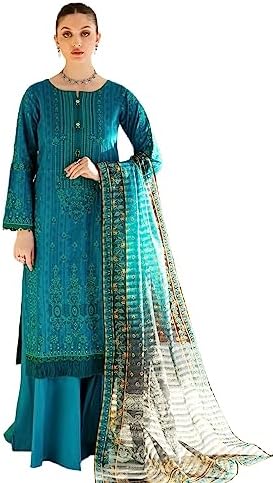 edenrobe Women's Stitched Pakistani Indian Salwar Kameez with Dupatta, Women Ready to Wear Kameez Shalwar - mystique 3Pc-D