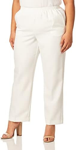 Alfred Dunner Women's Pull-On Style All Around Elastic Waist Polyester Cropped Missy Pants