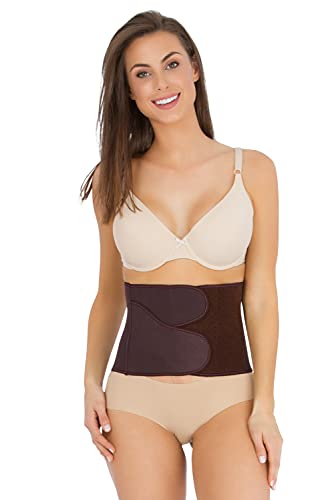 Belly Bandit – B.F.F. Postpartum Belly Wrap – Abdominal Binder and Targeted Compression Garment for Women – Girdle-Inspired Belly Binder for Postpartum and C-Section Recovery - Brown, X-Large