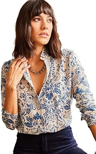Blouses for Women Fashion, Casual Long Sleeve Button Down Shirts Tops, XS-3XL