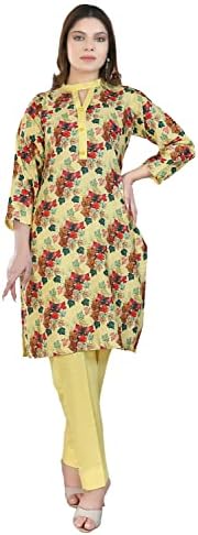 IshDeena Indian Kurta Set for Women Ready to Wear - Pakistani Dresses, Salwar Kameez, Khadi Kurti Set, Shalwar Kameez Set