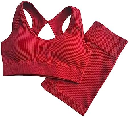 KEMOLOVE Women's 3 Piece Outfits Ribbed Seamless Workout Sports Bra Bras High Waist Shorts Leggings Set