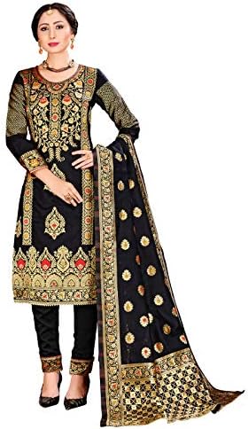 Women's Indian Pakistani Readymade Dress| Banarasi Art Silk Salwar Kameez | Minakari Woven Silk Dupatta Stitched Suit