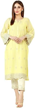 edenrobe Womens Ready to Wear Stitched Embroidered Kameez – Pakistani Indian Dresses for Women – Ladies 1 PCS