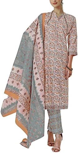 ladyline 100% Cotton Ethnic Printed Salwar Kameez for Women Casual Indian Wear