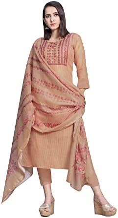 ladyline Designer Partywear Kantha Embroidery Sequins Silk Salwar Kameez with Silk Printed Dupatta