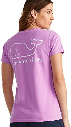 vineyard vines Women's Garment Dyed Vintage Whale Short-Sleeve Pocket Tee
