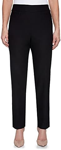Alfred Dunner Womens Petite Classic Allure Fit Proportioned Pant with Elastic Comfort Waistband