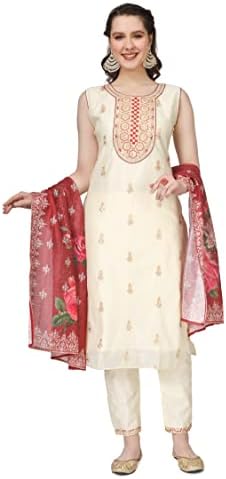 Ashwini Ladies Modal Salwar Suit | Ready-to-Wear | Indian Ethnic Wear With Embroidery Work & Chanderi Digital Print Dupatta