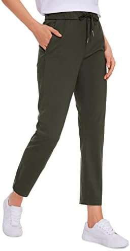 CRZ YOGA Womens 4-Way Stretch Ankle Golf Pants - 7/8 Dress Work Pants Pockets Athletic Yoga Travel Casual Lounge Workout