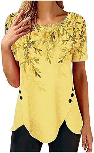 Ceboyel Womens 2023 Floral Print Summer Tops Dressy Trendy Shirts Short Sleeve Casual Blouses Trendy Ladies Clothes