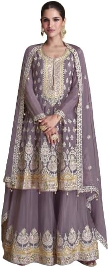 Craftvilla Indian Fastive Party/Wedding Wear New Sharara Embroidered Design salwar kameez suit for women's With Dupatta 2668