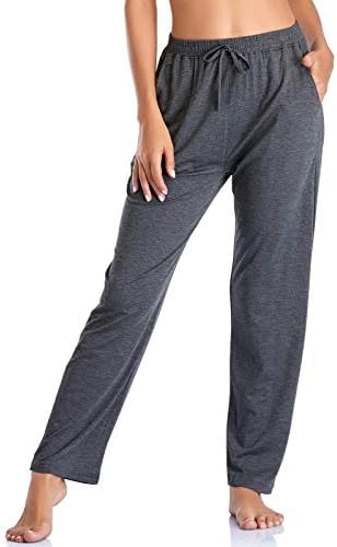 Envlon Women's Yoga Pants with Pockets Comfy Stretch Loose Wide Leg Casual Pants Breathable Running Workout Lounge Pants