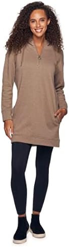 RBX Active Women's 1/4 Zip Fleece Hoodie Tunic Sweatshirt Dress with Pockets