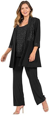 R&M Richards Women s Two-Piece Lace Detail Pant Suit Set