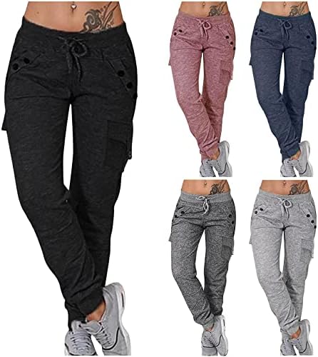 SMIDOW Womens Baggy Sweatpants with Pockets Drawstring Elastic Waist Cropped Jogger Running Pants Comfy Lounge Capris