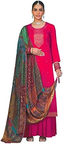 ladyline Designer Partywear Jacquard Silk Salwar Kameez | Chinon Silk Dupatta