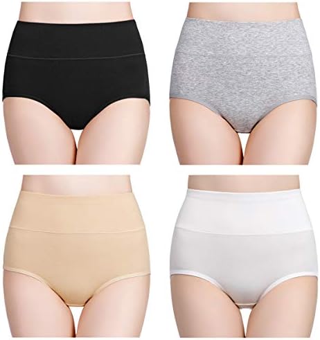 wirarpa Women's High Waisted Cotton Underwear Ladies Soft Full Briefs Panties Multipack