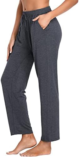 Annenmy Womens Yoga Sweatpants with Pockets Straight Lightweight Comfy High Waisted Drawstring Stretch Loose Sweat Pants