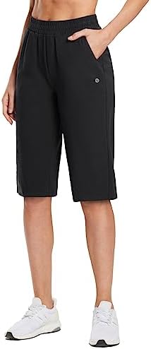 BALEAF Women's 15"/17" Capri Yoga Pants Cotton Drawstring Workout Sweatpants Summer Causal Lounge Pants with Pockets