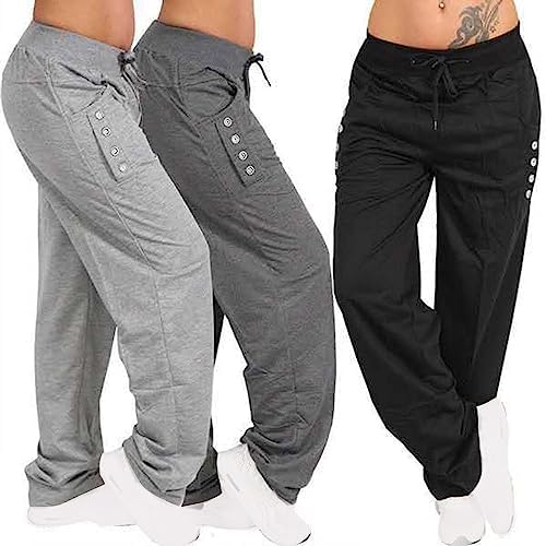 Binmer Womens Joggers High Waisted Sweatpants with Pockets Soft Casual Lounge Pants Baggy Fit Yoga Trousers Plus Size S-5XL