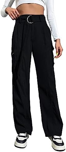 Blooming Jelly Womens High Waisted Baggy Cargo Pants Flap Pocket Y2K Pants Drawstring Relaxed Fit Pants 2023