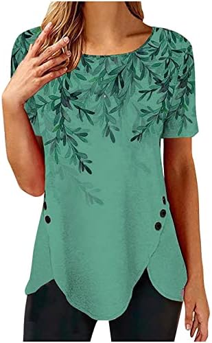 Ceboyel Womens 2023 Floral Print Summer Tops Dressy Trendy Shirts Short Sleeve Casual Blouses Trendy Ladies Clothes