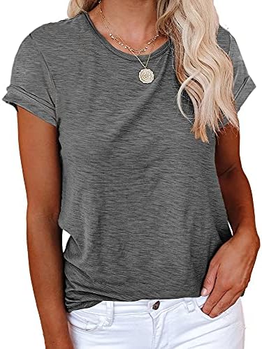 Cicy Bell Women's Short Sleeve Shirts Crewneck Loose Casual Summer Basic Tees Tops