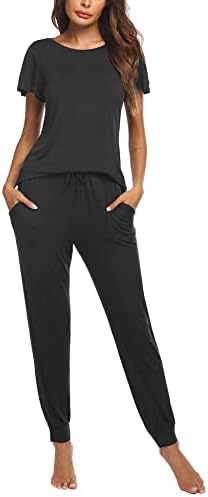 Ekouaer Womens Short Sleeve Pajama Sets with Long Pants