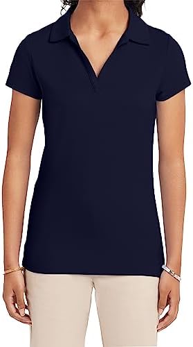 IZOD Juniors Uniform Short Sleeve Polo Shirt, Button Closure, Moisture Wicking Performance Material & Fade Resistant