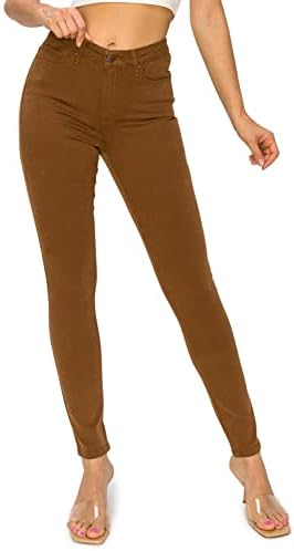 KHAKI & BLUE Cali1850 Women’s The Everyday Garment-Dyed Skinny Jeans – Soft Stretchy High Rise Comfy Casual Pants