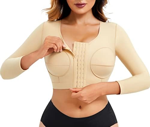 LANCS Arm Slimmers for Women Body Shaper Arm Compression Sleeve Tank Top Adjustable Front Closure Bra Posture Corrector