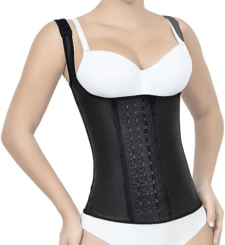 LadySlim by NuvoFit Fajas Colombiana Full Latex Chaleco Vest Waist Cincher Trainer Trimmer Girdle Workout Corset Body Shaper