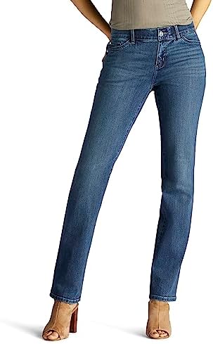 Lee Women's Petite Ultra Lux Comfort with Flex Motion Straight Leg Jean