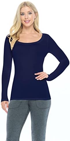 Natural Uniforms Women's Long Sleeve Extra Wide Scoop-Neck T-Shirt Under Scrub