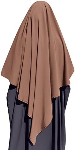 OLEMEK Women Muslim Long Khimar Ramadan Eid Prayer Garment Hijab Dubai Middle East Hijab Solid Color Hijab