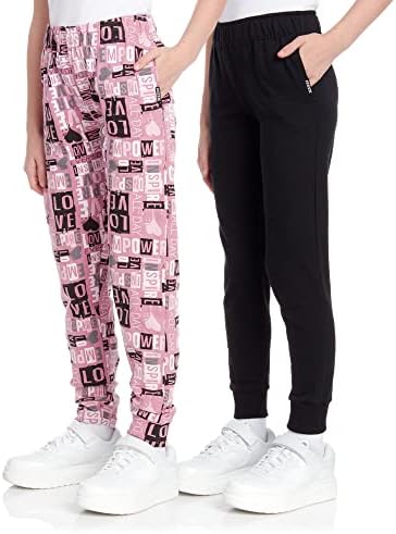 RBX Girls' Sweatpants - 2 Pack Active Fleece Joggers (Size: 4-16)