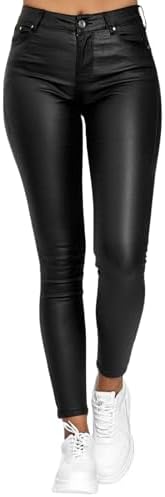 Womens Faux Leather Pants High Waisted Trousers Solid PU Leather Pencil Pants Clubwear Sexy Sport Yoga Pants