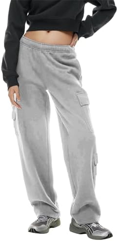 qpwoieow Women's Joggers Pants Fleece Jogger Pants Casual High Waisted Sports Pants with Pockets for Loung Workout