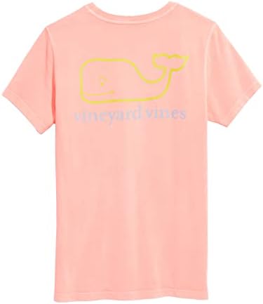 vineyard vines Women's Short-Sleeve Garment Dyed Two-Tone Vintage Whale Pocket Tee